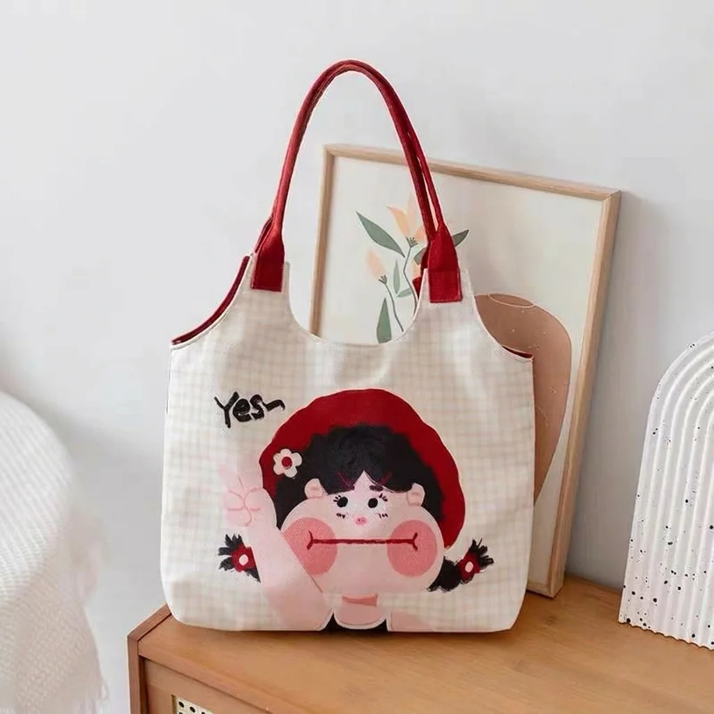 Daily Use Handbag Large Capacity Macaron Color Handbag Polyester Tote Bag  Large Capacity Shoulder Bag For Short Trips
