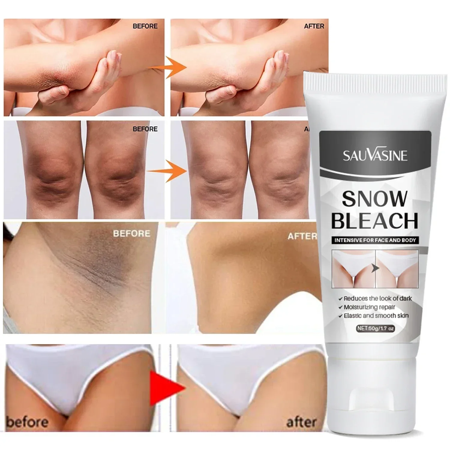 Snow Bleach Cream Intimate Bleaching Cream Even Skin Tone Cream Private Parts Underarm whitening Cream For Butt Knee Inner Thigh