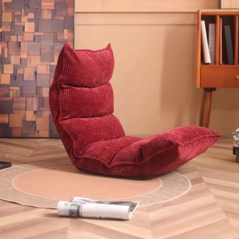 Japanese Floor Sofa Foldable Tatami Chair for Bay Window Multi-Position Reading Recliner Space-Saving