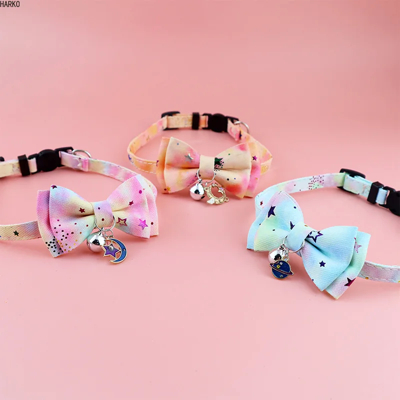 Pet Collars New Pet Bow Bell Collars Cute Cat Collars Pet Supplies Multicolor Adjustable Pet Dressing Tool Pet  Accessories