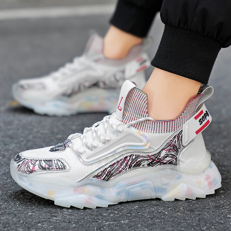 

Couple sports single shoes, thick soled non slip casual shoes, lightweight and comfortable outdoor sports plus size running shoe