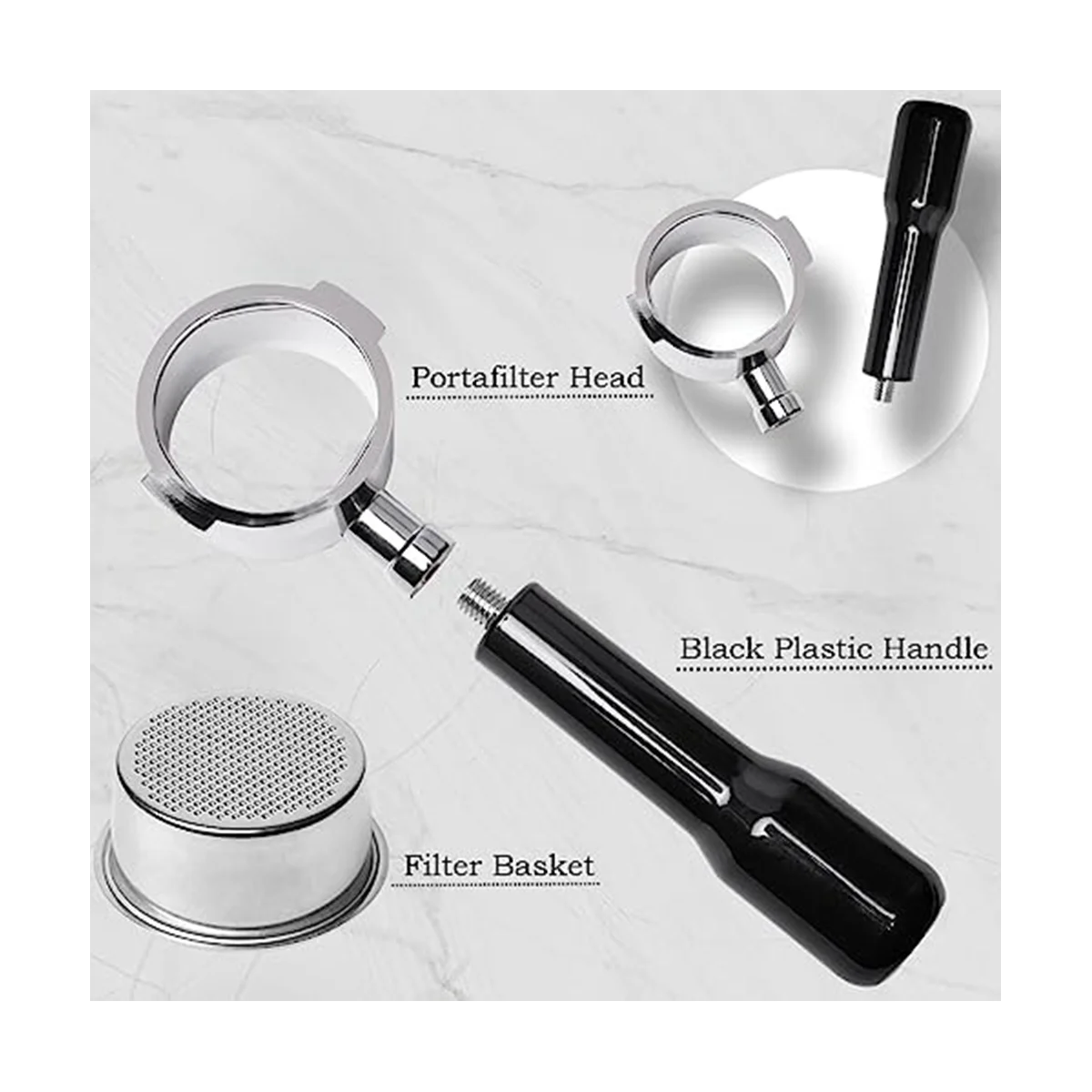 51mm Bottomless Portable Filter for ECP3420/ECO310/EC155, 51mm Filter Amphibious ForDelonghi Espresso Machine