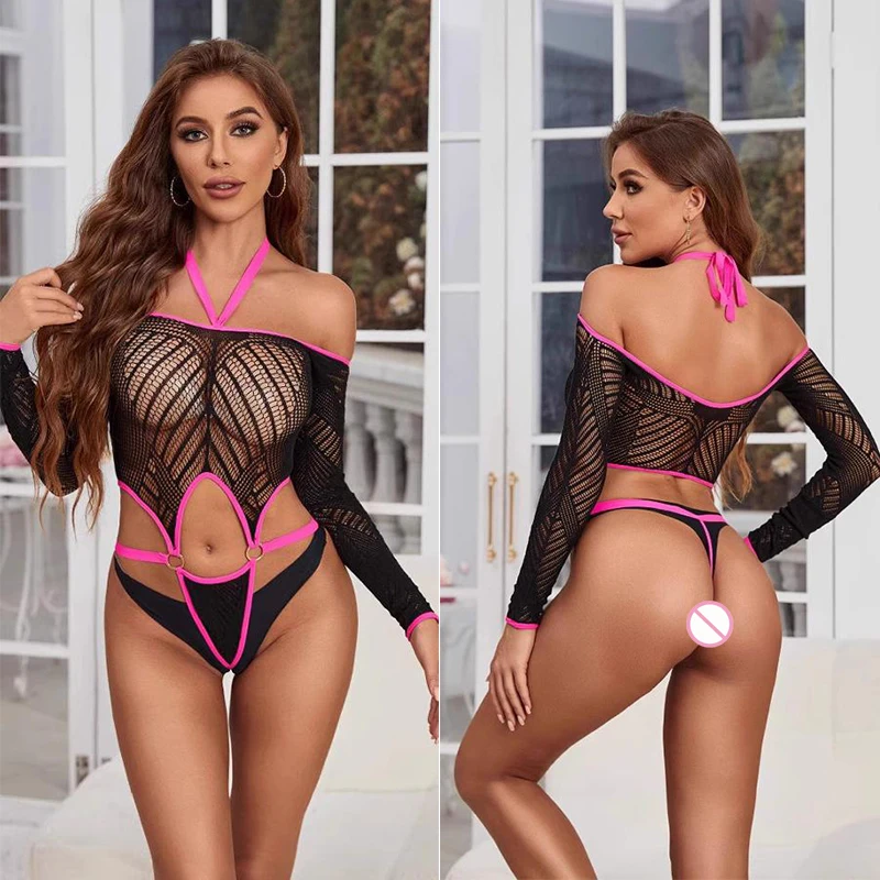

Bodysuit Splicing hollow out sexy jumpsuit sexy slimming lingerie sexy shoppings sexy you for men Women's swimsuit night clip