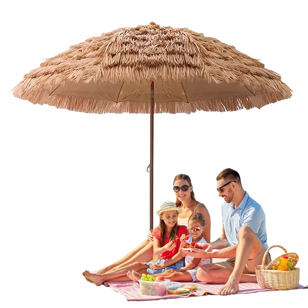 

Пляжный зонт высотой 6,23 фута/1,9 м, наклонный уличный зонт для патио, регулируемый по высоте зонт со штангой, 8 ребер для сада, патио