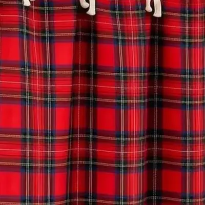 Christmas Red Plaid Oven Curtain With Ruffled Hem And Bows For Kitchen Decor Farmhouse Stove Skirt Holiday Ornaments