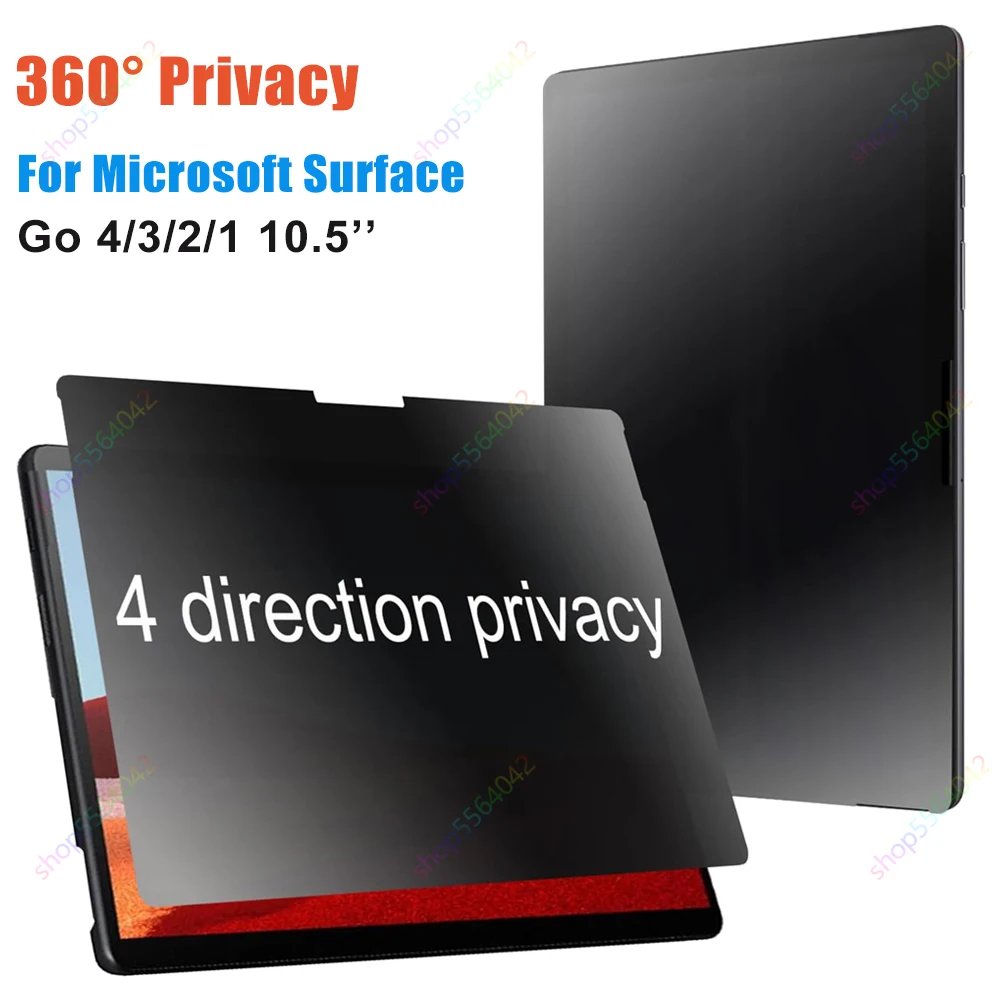 4-kierunkowy ochraniacz ekranu do Microsoft Surface Go 4/3/2 10,5 cala Miękka folia ekranowa PET w dotyku papieru 360 stopni Anti Spy