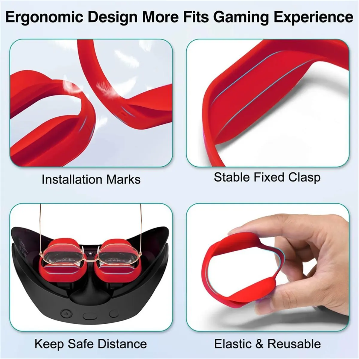 

Eyeglasses Frame Protector Case for PS VR2 Sony Myopia Glasses Scratch Resistant Shade Silicone Soft Protective Case,C