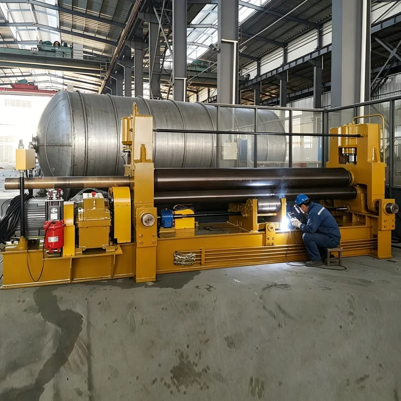 cheap Automatic Plate Rolling Machine Hydraulic Width Sheet Metal Bending Cylinder Shipbuilding Tank Manufacturing Workshop