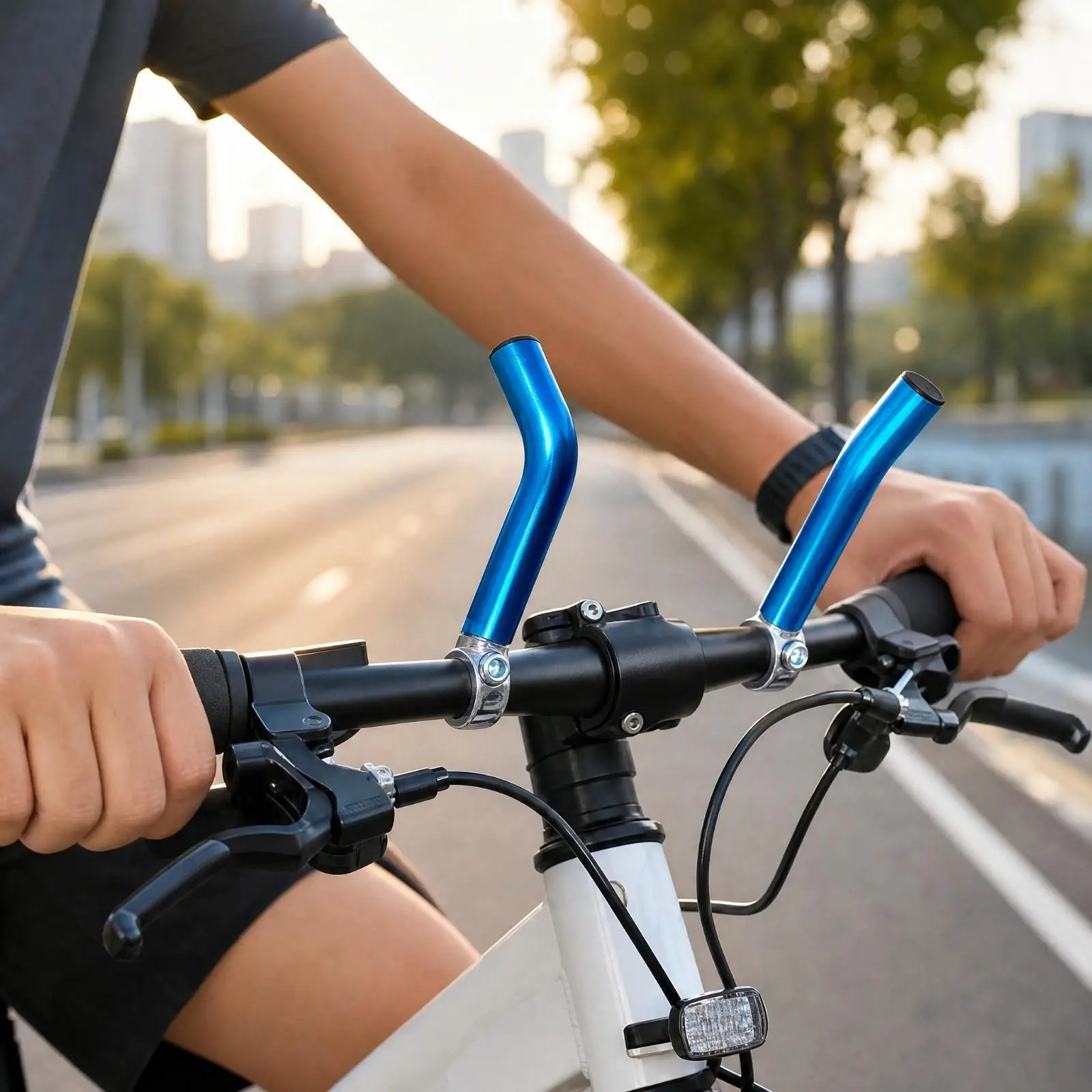 Lightweight Aluminum Alloy Bicycle Bar End Rest Extra Hand Position Grip for Long Ride Wrist Support and Posture Adjust