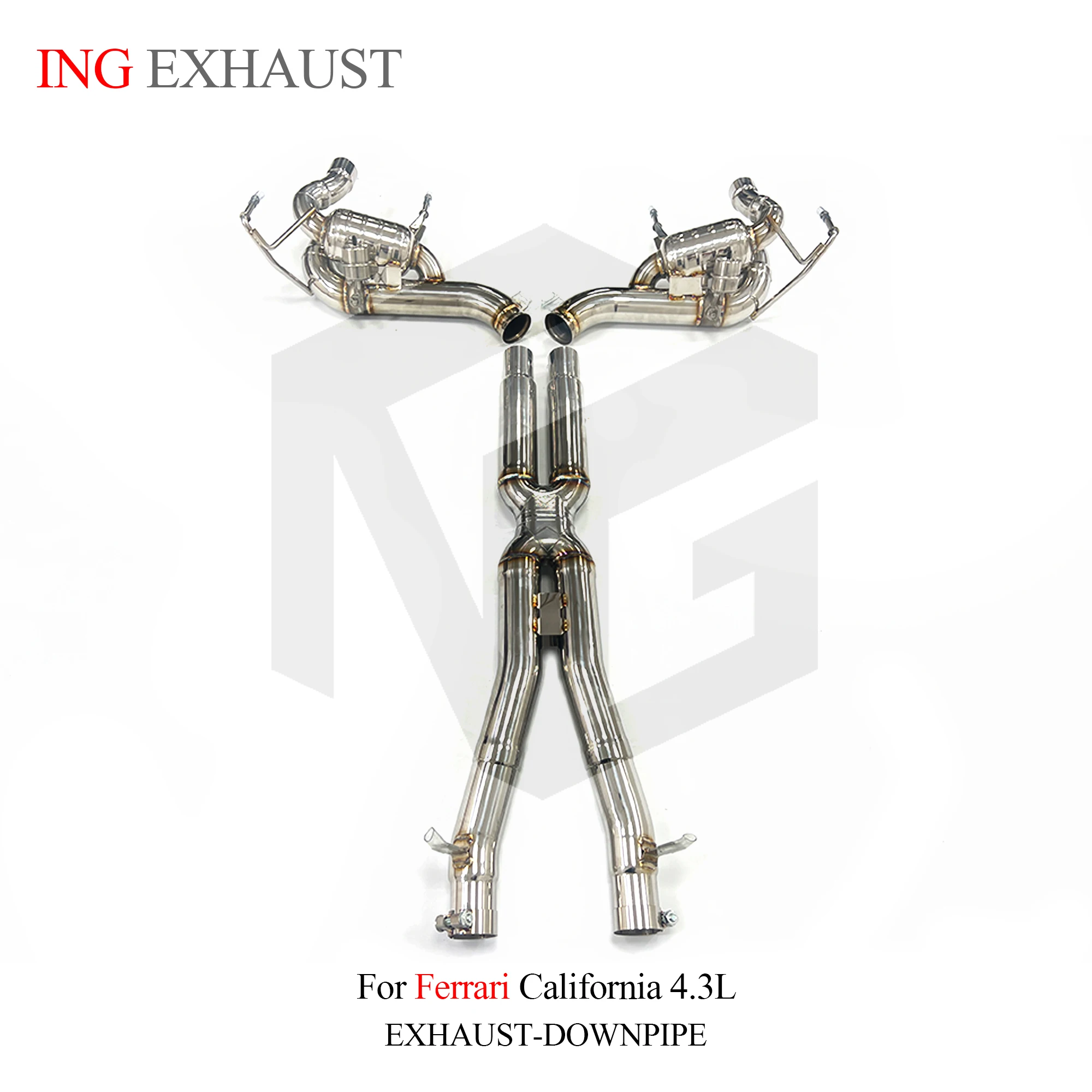 ING Stainless Steel 304 Remote Valve x Catback for Ferrari California 4.3L Customize Power pipe cleaner Exhaust Accessories