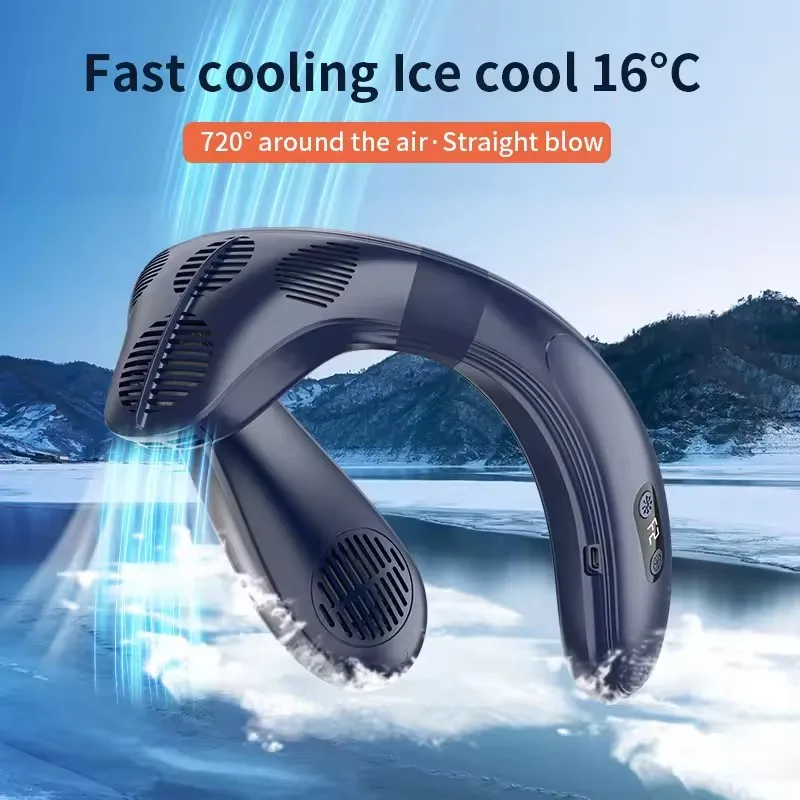 Portable Neck Fan Rechargeable Personal Wearable Cooler_voghion.com