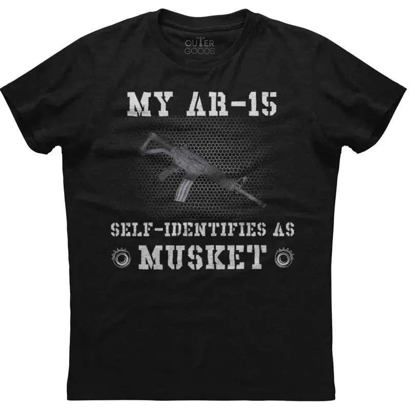 My AR 15 Self Identifies As Musket Mens  New Cotton Black T shirt