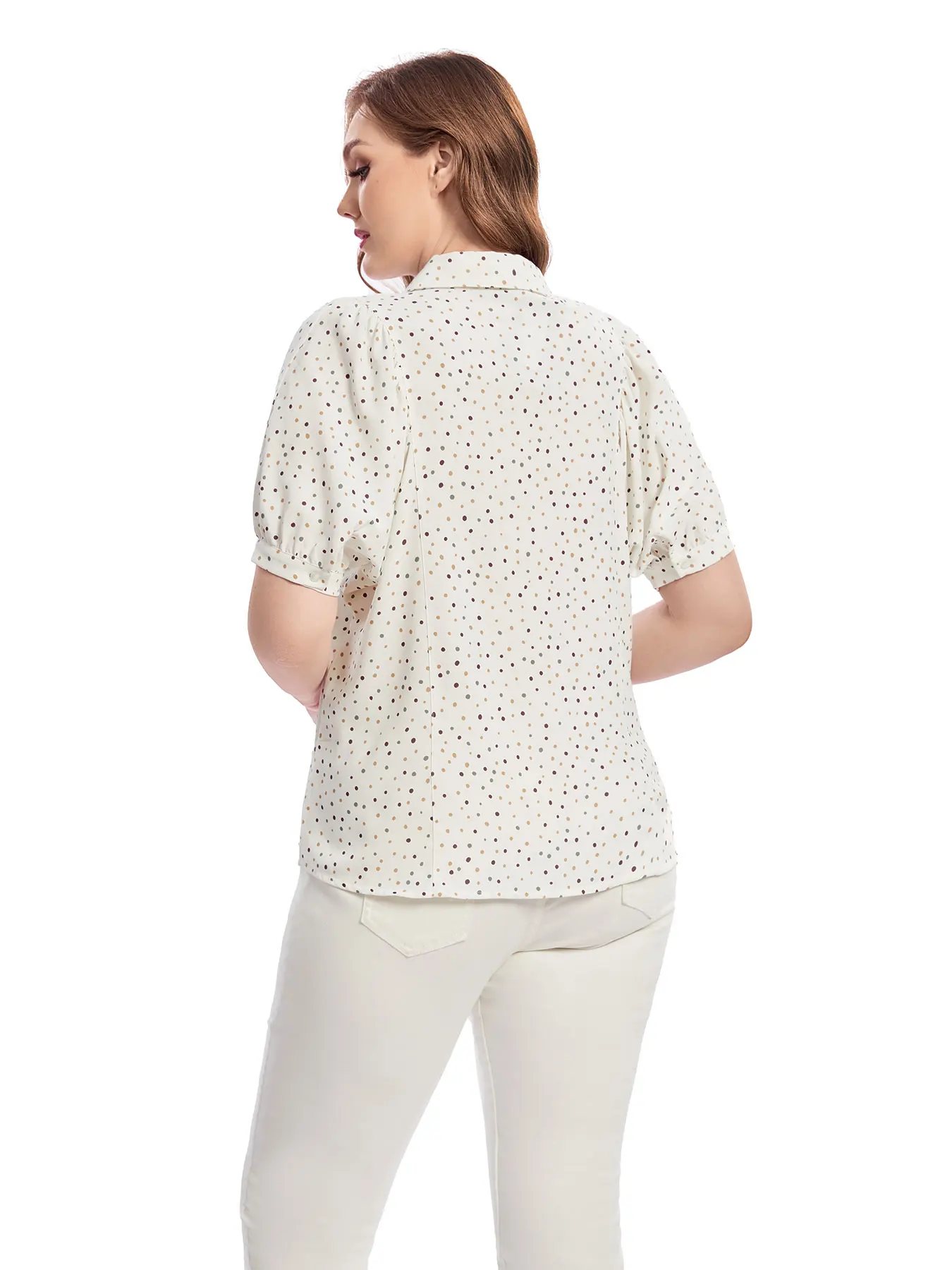 Women Plus Size Woven Spring And Autumn Fashionable Shirt