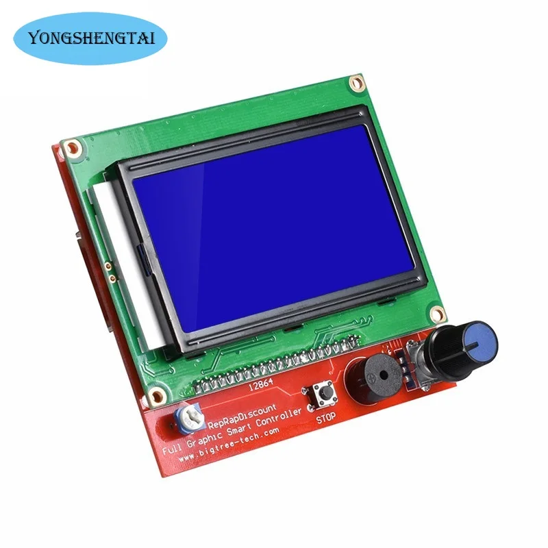 Imagem -05 - Lcd 12864 Painel de Controle Inteligente Controlador Tela Impressora 3d Reprap Placa Adaptador Inteligente para Peças Impressora 3d Peças 2004