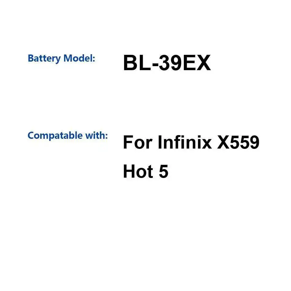 

Для Infinix X559 Hot 5 BL-39EX долговечный аккумулятор для мобильного телефона 4000 мАч