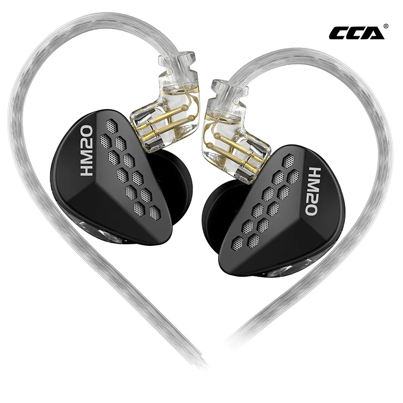 CCA HM20 HiFi Wired Earphone Hybrid Technology 1DD+7BA Sport Game Mobile Phone Bass Headphones In Ear Monitor Earbuds Headset