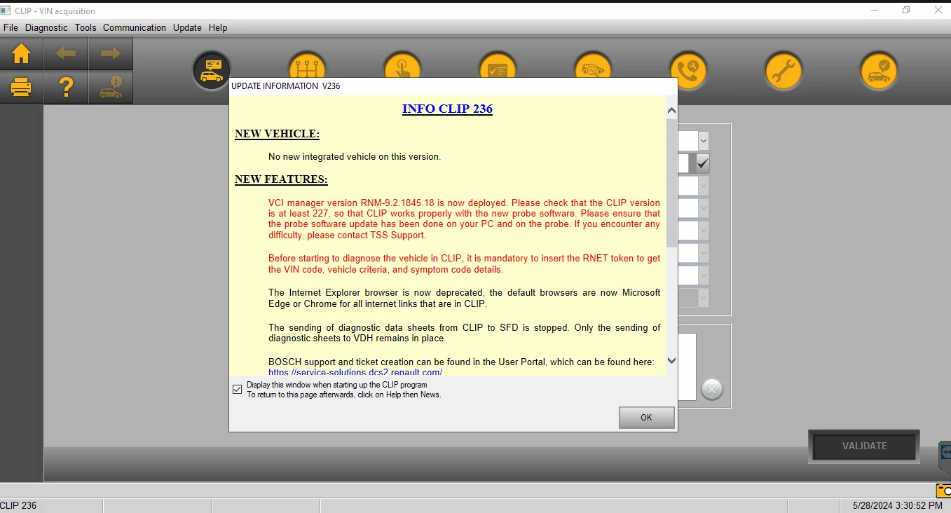 For Renault VCI Automotive Diagnostic Tool For Dacia Vehicle with Can Clip V236 Software