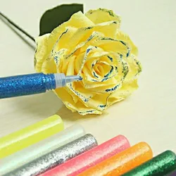 10pcs Set Colored Drawing Glitter Powder Adhesive Paper Crafts DIY Phone Case Beauty Kids Artist Painting Super Liquid Glue Pen