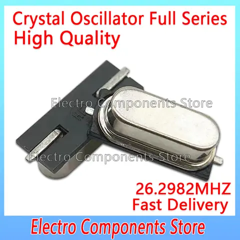 패시브 오실레이터 석영 수정 공명기, HC-49SMD 26.2982MHz, 26.2982M, 2P, 2 핀, 49SMD, SMD, 10PCs/로트