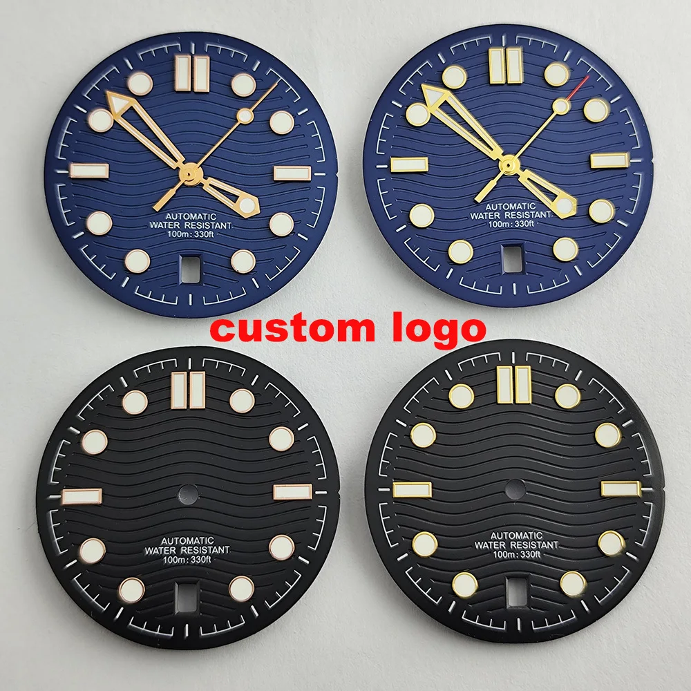 

Циферблат NH35, 31,5 мм, индекс даты на 6 часах, индивидуальный логотип, аксессуары для часов, черный, синий, золотой, розовое золото, индексы.