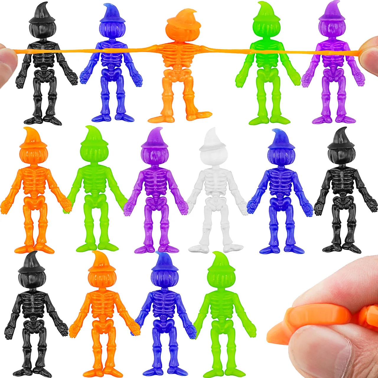 10-20 Stuks Halloween Skelet Man Sticky Rolling Mannen Kleverige Skelet Rekbare Muur Klimmers Grappige Flexibele Klimmen Sticky muur Speelgoed