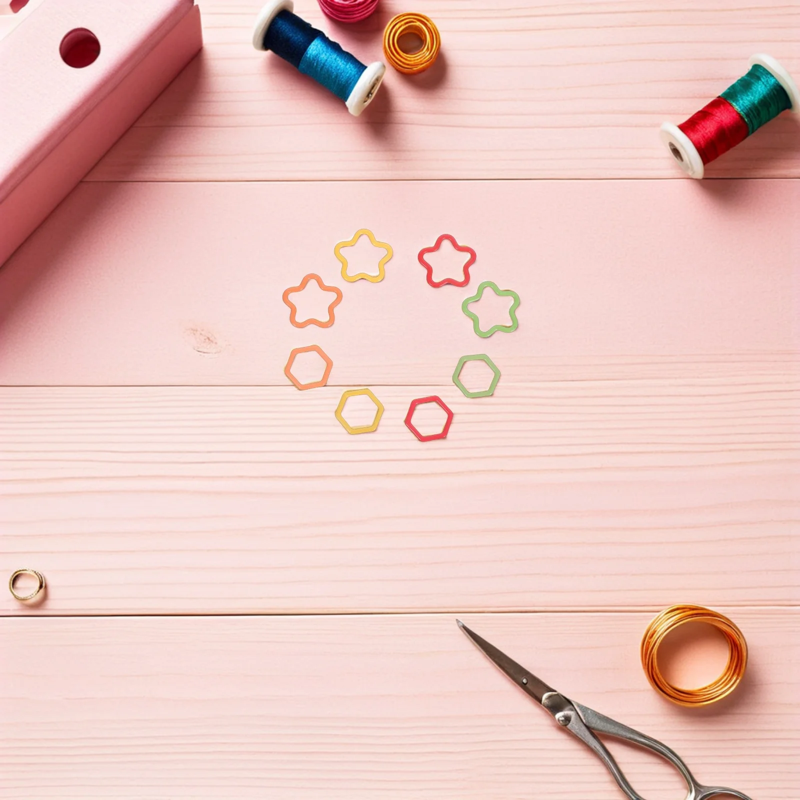 

Woven Marker Buckle Crochet Stitch Markers Accessories Geometric DIY Knitting Yarn Multicolor