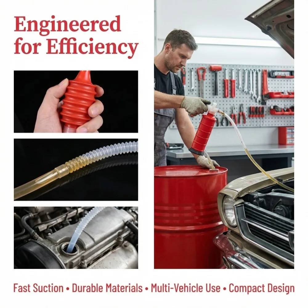 Car Tool Portable Manual Pump Hand Operated Durable Oil Suction Hose Leakproof Efficient Water Pump Oil Change