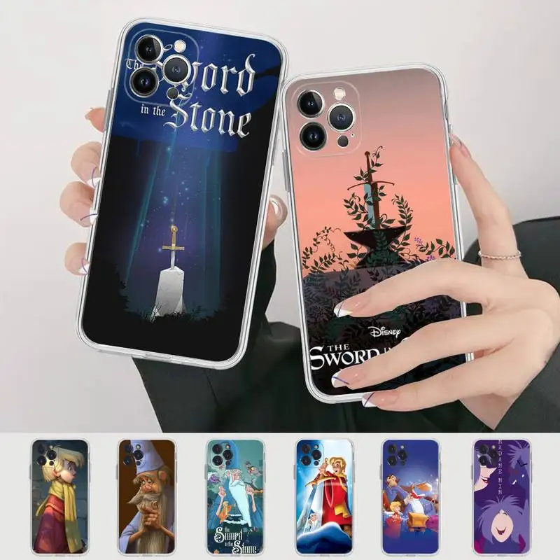 Disney Zwaard in de Steen Telefoon Case Voor iPhone 14 13 12 Mini 11 Pro XS Max X XR SE 6 7 8 Plus Zachte Siliconen Cover