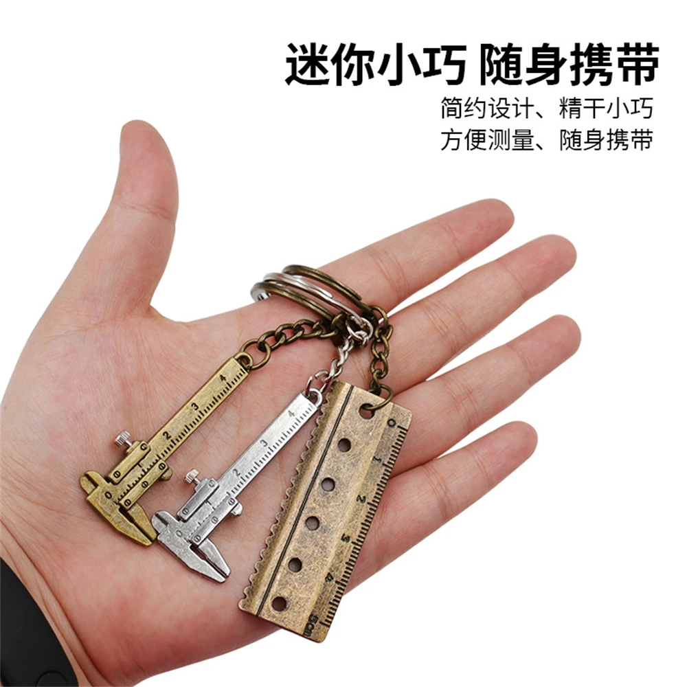 1pc Portable Mini Caliper Tools Key Ring Alloy Vernier Caliper Key Chain Ornaments Rulers Calipers Measuring Gauging Tool 0-40mm