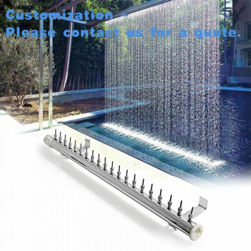 custom.Customized Stainless Steel Curtain Wall Rectangular Flowing Screen Partition Courtyard Waterfall Fountain