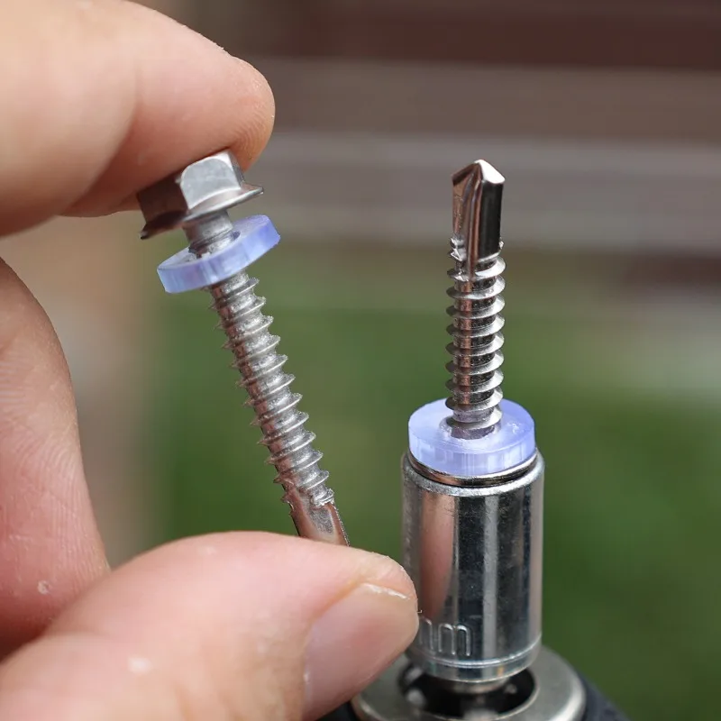 100/20PCS Stainless Steel Self-tapping Screw Metal Hexagonal Drill Tail Self Tapping Screw with Washers Fasteners Assortment Kit