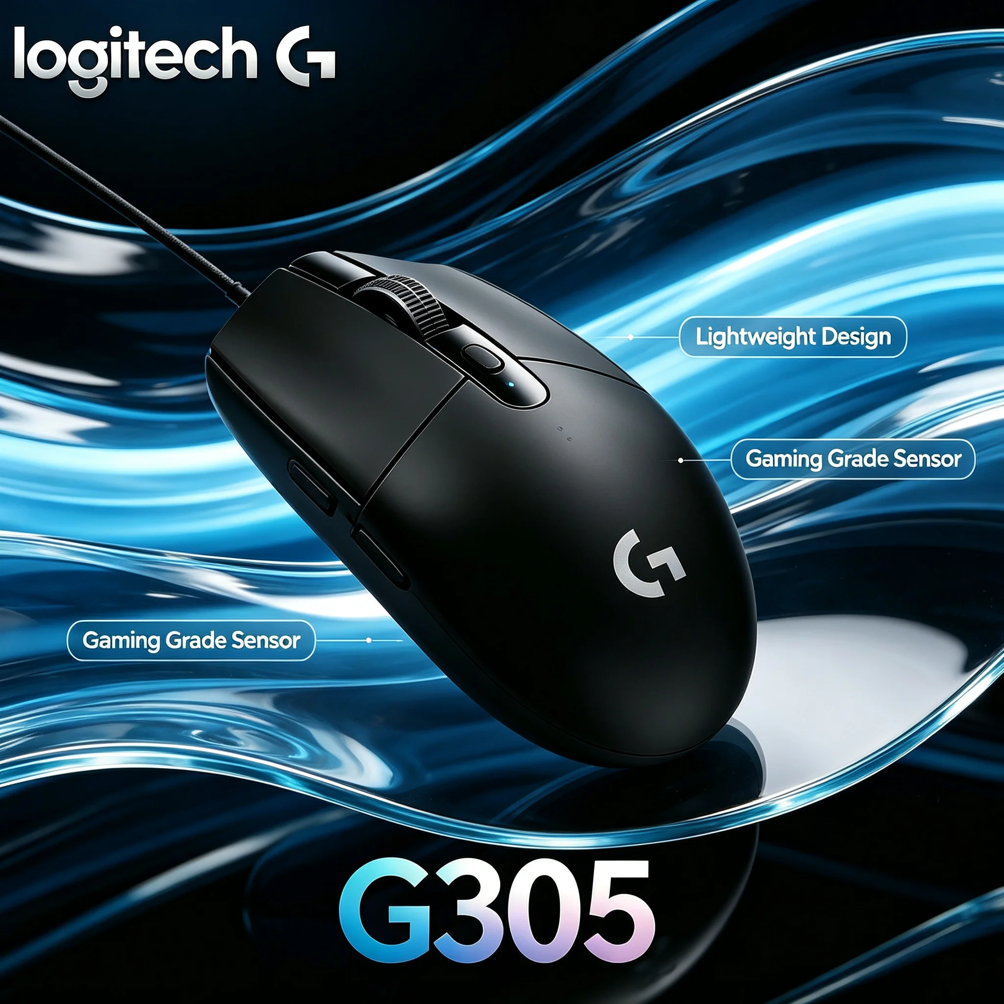 Logitech G305 Wireless Mouse 12000DPI Adjustable HERO Sensor Ultra Light For Gaming & Business Office Use