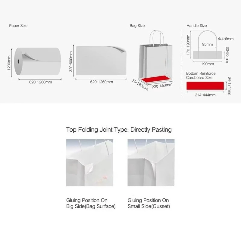 Fully Automatic Sheet Feeding Or Roll Paper Bag Making Machine For Gift Shopping Bag With Handle Fit Kraft Or Art Or Sos Paper