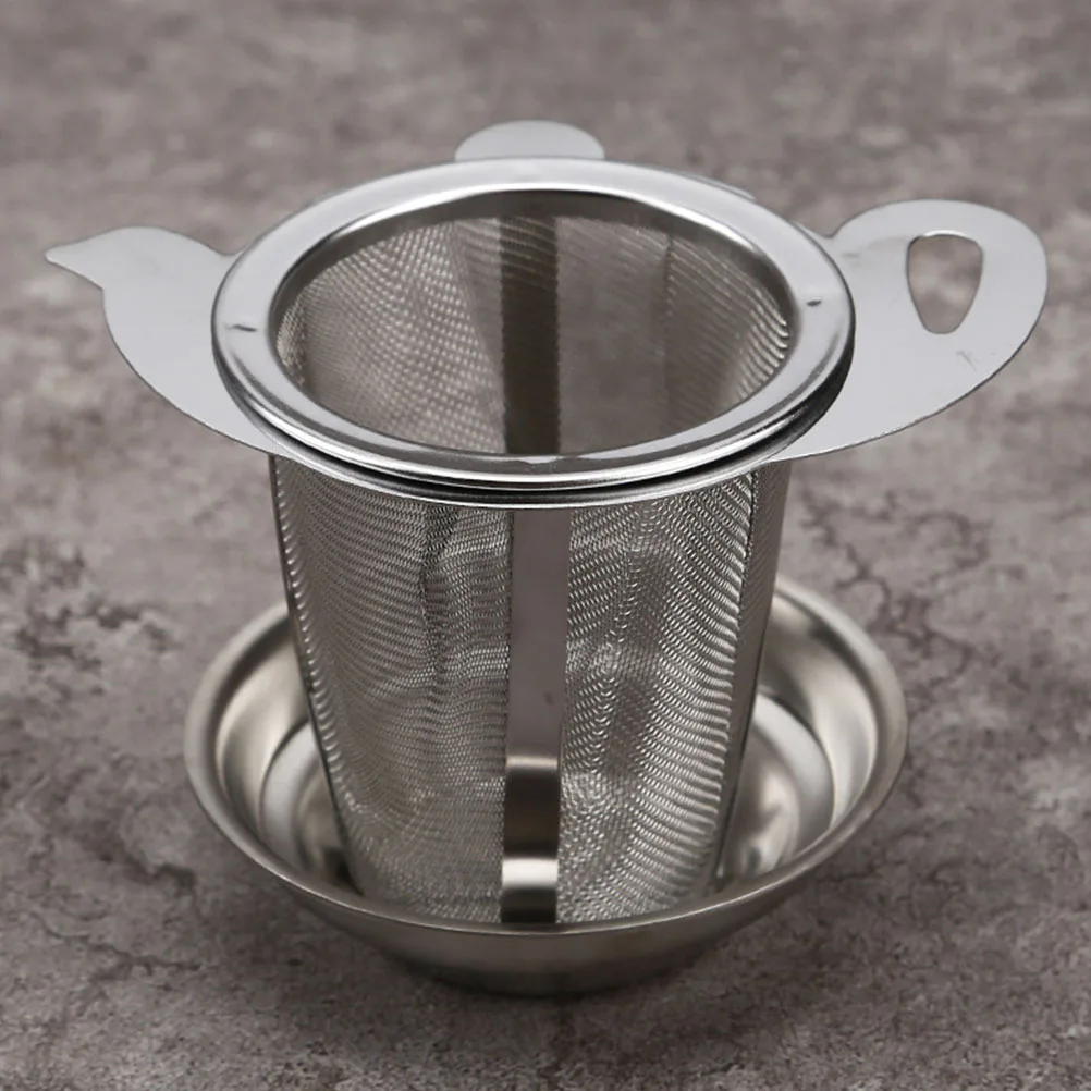 

1Set Stainless Steel Tea Strainer Double Handle Teapot Infuser Fine Mesh Prevents Floating Leaves Teapots Infuser