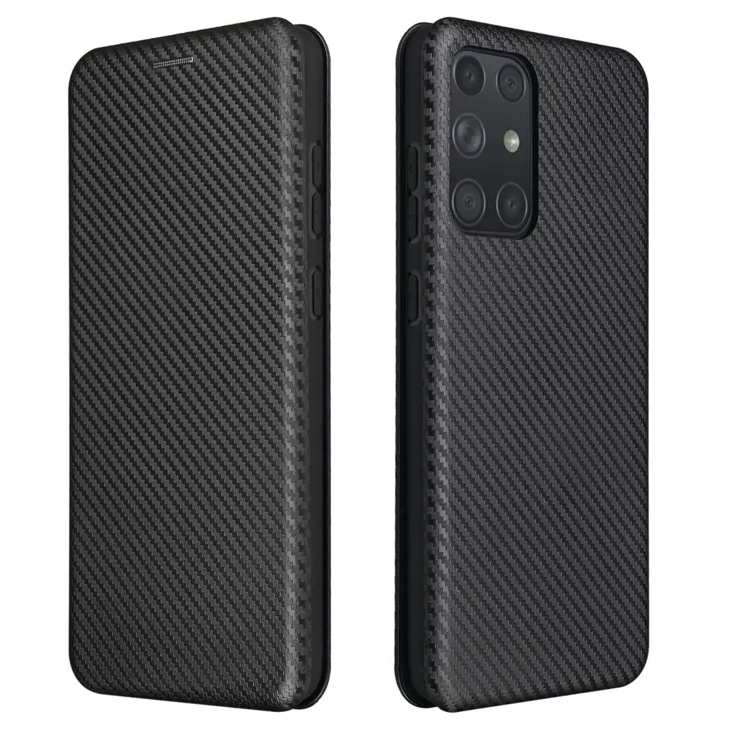 Carbon Fiber Flip Cover Magnetic Leather Wallet Case For Samsung Galaxy A56 A55 A54 A53 A52 A36 A35 A34 A33 A26 A25 A24 A16 A15