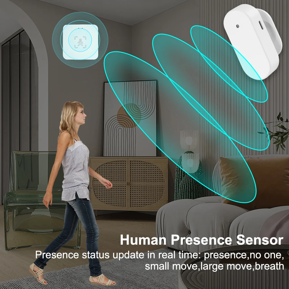 Tuya WiFi/Zigbee Human Presence Detector 5.8G 24G Radar Distance Detection Smart Human Body Sensor Support Z2mqtt Home Assistant