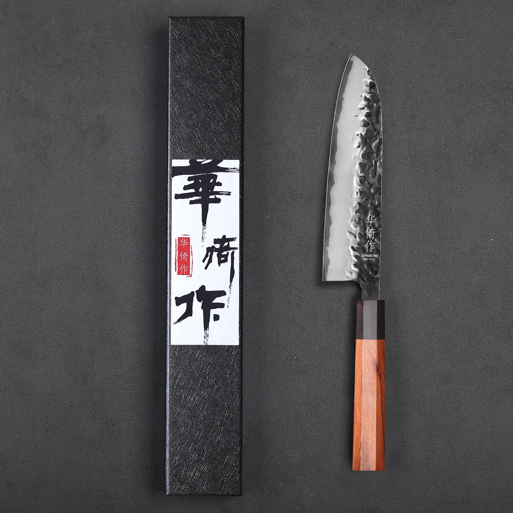 

7.5" Japanese Santoku Knife 3 Layer Composite Steel Hand Forged Professional Chef Knives Kitchen Vegetable Slicing Cooking Tools
