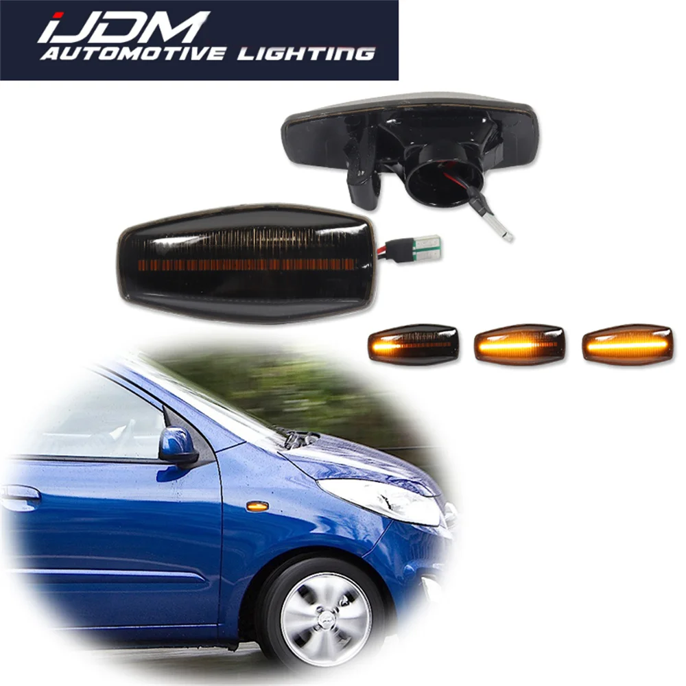 Sequential Amber LED Front Side Marker Turn Signal Lights For Hyundai Tiburon i10 Getz Elantra Sonata XG Tucson Terracan Coupe