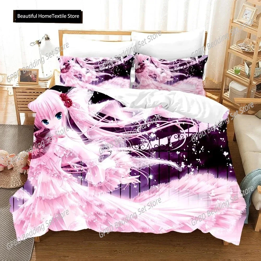 

Anime Girl Cartoon Fashion 3D Print Bedding Set Single Twin Double Queen King Cal King Size Bed Linen Set