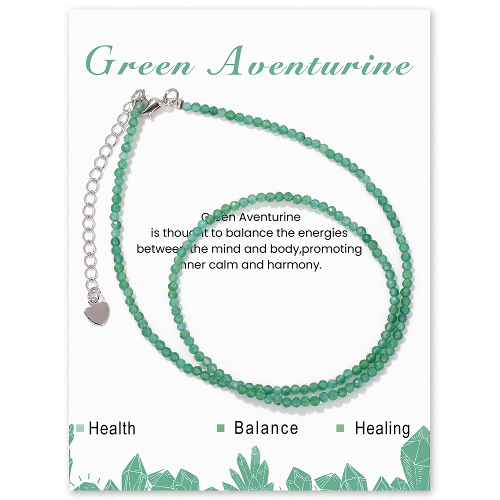 Natural Green Aventurine Bead Bracelets For Women Men Reiki Healing Energy Crystal Gravel Faceted Round Beads Bangles Jewelry