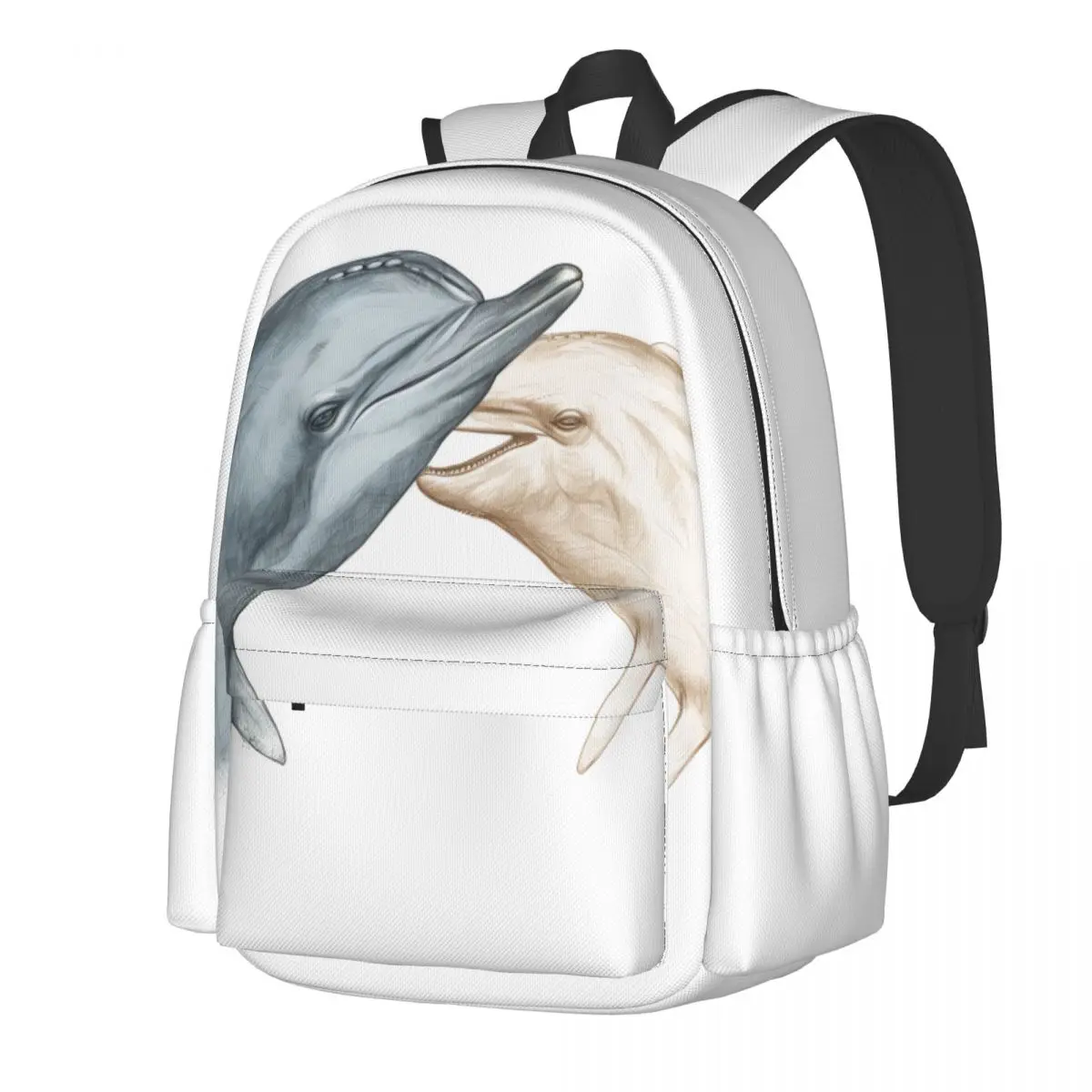 Dolphin Backpack Women Two Sides To Face Large Backpacks Polyester Stylish High School Bags Travel Colorful Rucksack