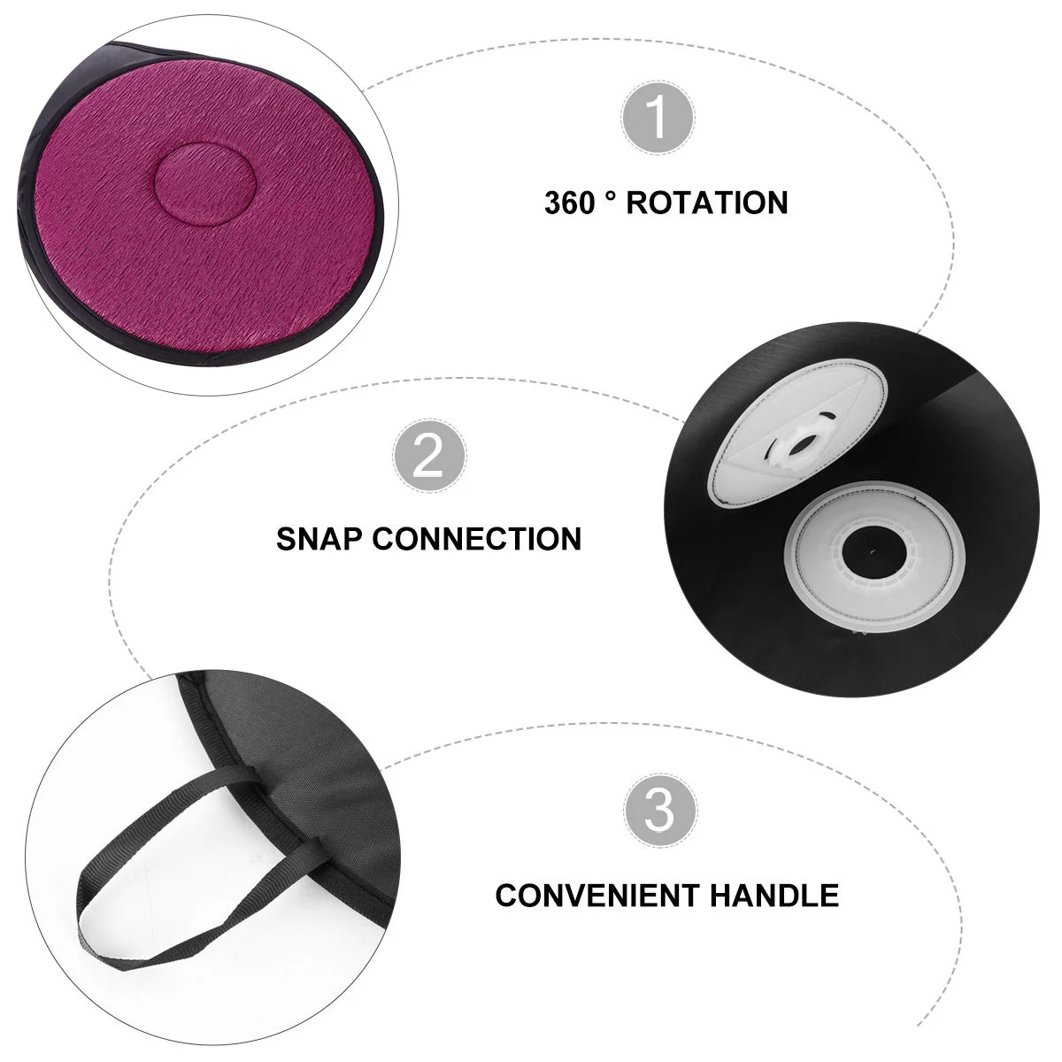 

360 Degree Swivel Car Cushion Rotating Cushion For Car Seat Protection Pad Revolving Seat Aid Comfortable Lightweight Portable