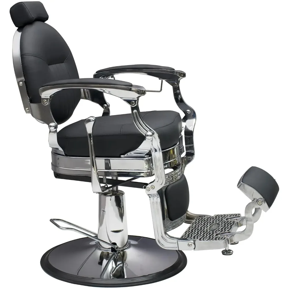 Professional Barber Chair - Hydraulic Salon & Tattoo Chair, 550lb Capacity, 360° Swivel & 160° Recline, Adjustable, Custom