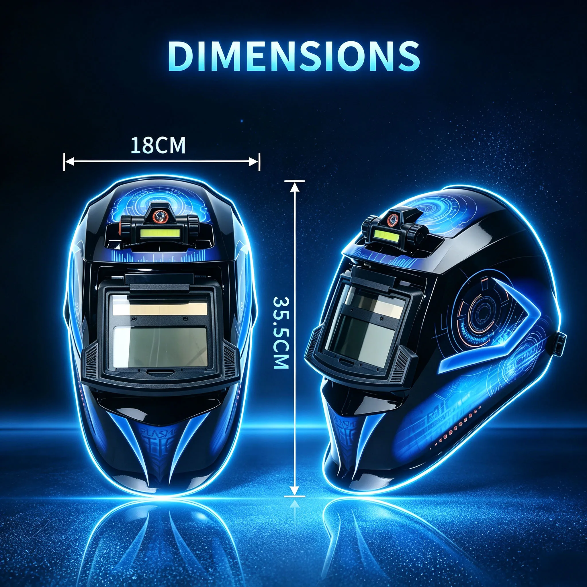True Color Auto Darkening Welding Helmet Solar Powered with 4 Sensors Shade 4/5-9/9-13 for TIG MIG MMA - 1/1/1/2