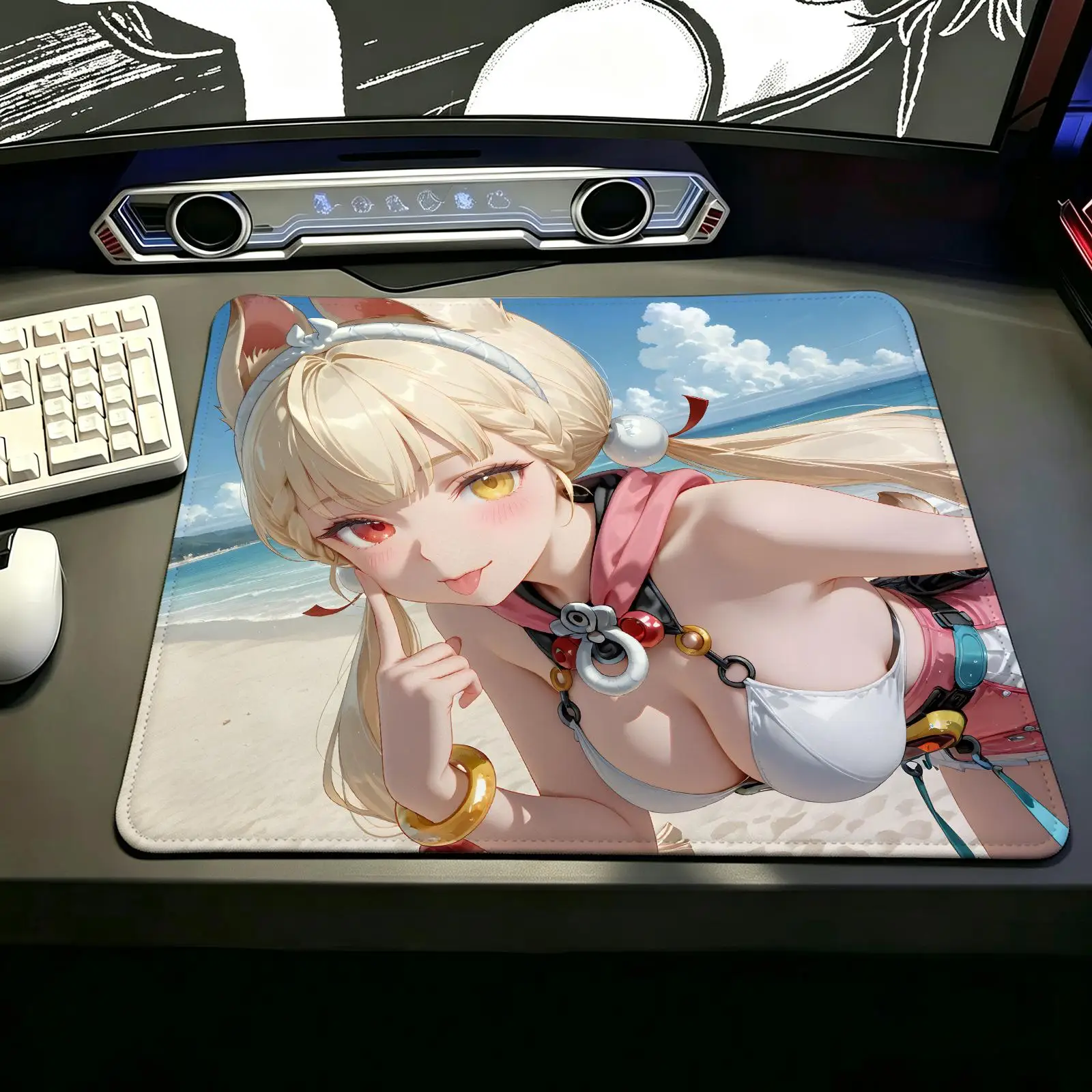 Zenless Zone Zero Alice S/M/L Gaming Mat,Reinforced Stitched Edge,Portable Non‑Slip Pad for Laptop Office & E‑Sports Game Play