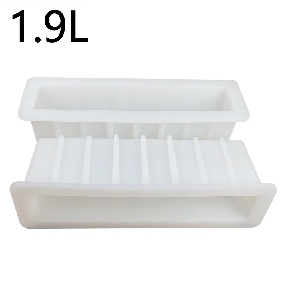 1.9L Capacity Silicone Soap Mold Rectangle Toast Loaf Mould DIY Handmade Crafts Kitchen Baking Dessert Cake Soap Making Tools