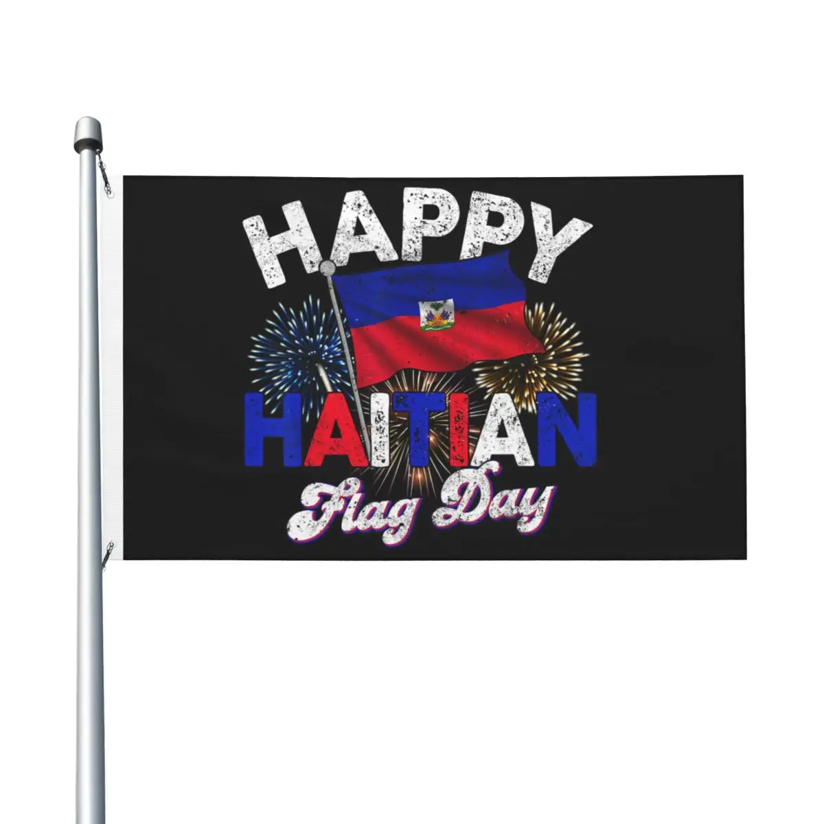 Happy Haitian Flag Day Pride Haiti 1804 Flag Hanging Polyeste Banner For Home Decoration 3x5 ft Funny Flags
