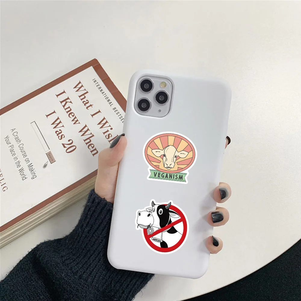 50/105 Pezzi Adesivi Cartoon Vegetarianismo Divertenti Graffiti Vegetali Decorazione Fai-da-Te Giocattoli per Bambini Decalcomanie per Laptop Chitarra Auto Bici