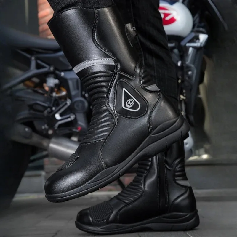 High Top Windproof Waterproof Moto Boots Hot Men's Anti-collision Motorcycle Boots Breathable, Anti-skid, Safe Outdoor Riding