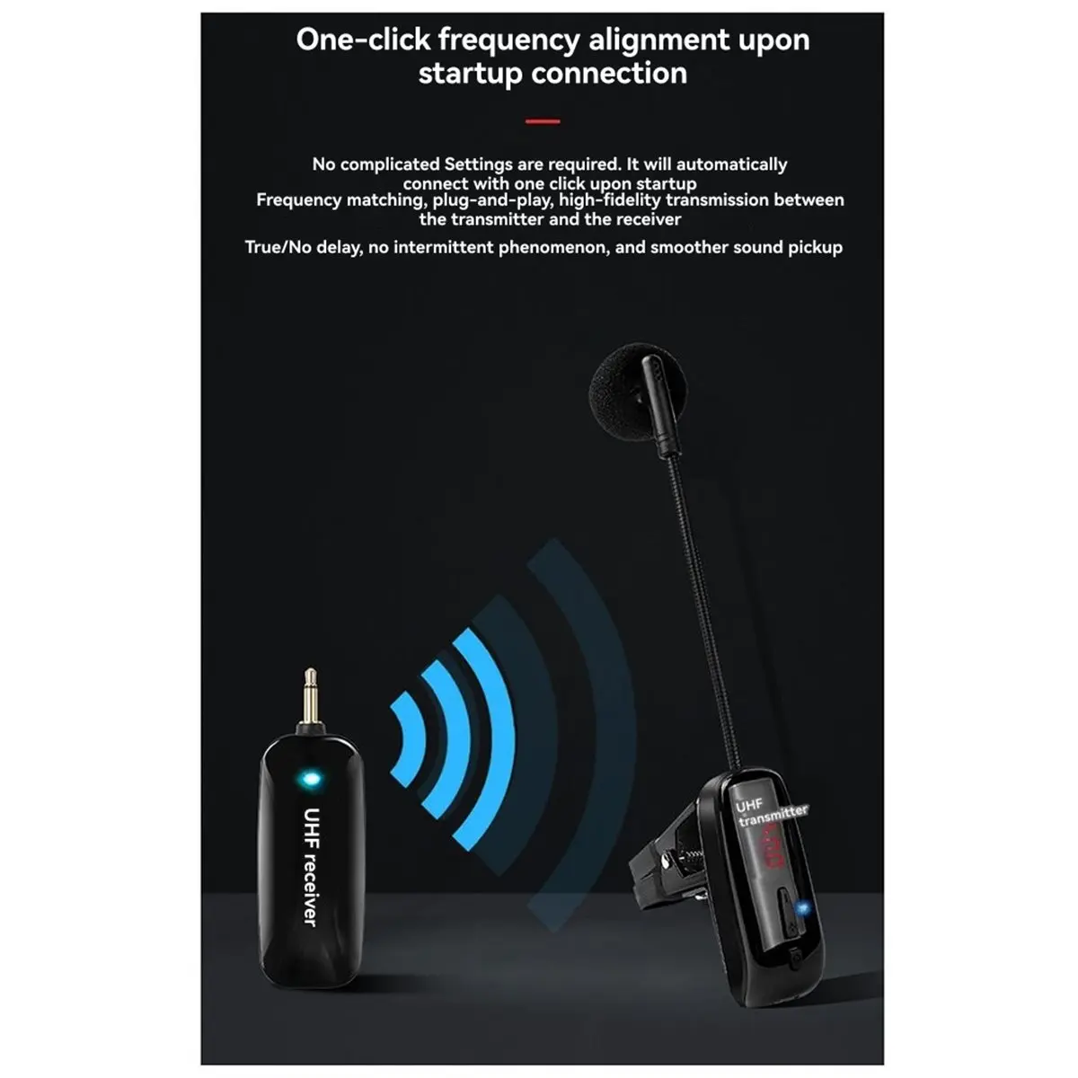 

A23G Saxophone Wireless Mic Receiver Set with Automatic FM and Intelligent Noise Reduction for Stage Performance Wireless Mic